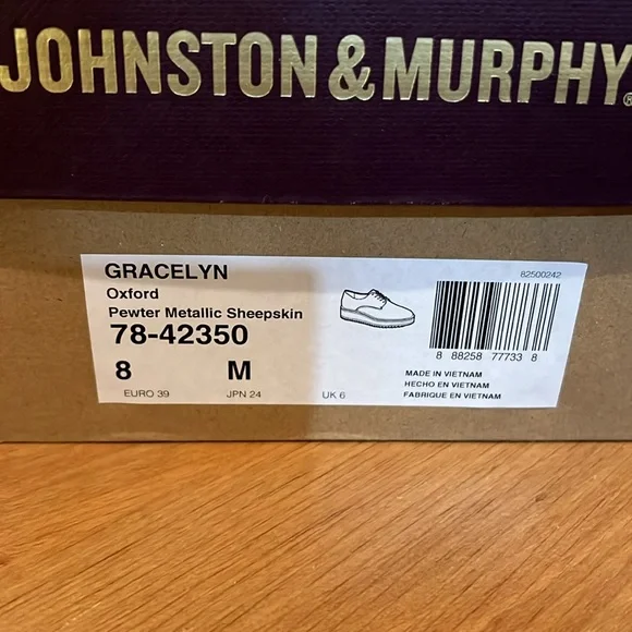 NIB Johnston & Murphy Gracelyn Oxford - Pewter - Picture 4 of 4